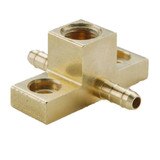 Tube to Female Pipe - Adapter Tee - Brass Pneumatic Hose Barbs for Tubing, Dubl-Barb